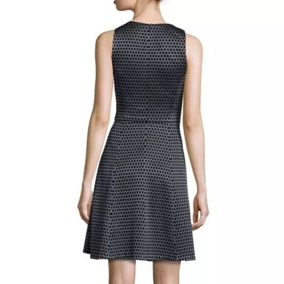 Theory Silver & Black Small Trekana Circuit Fit and Flare Dress Size 4 - Picture 12 of 12